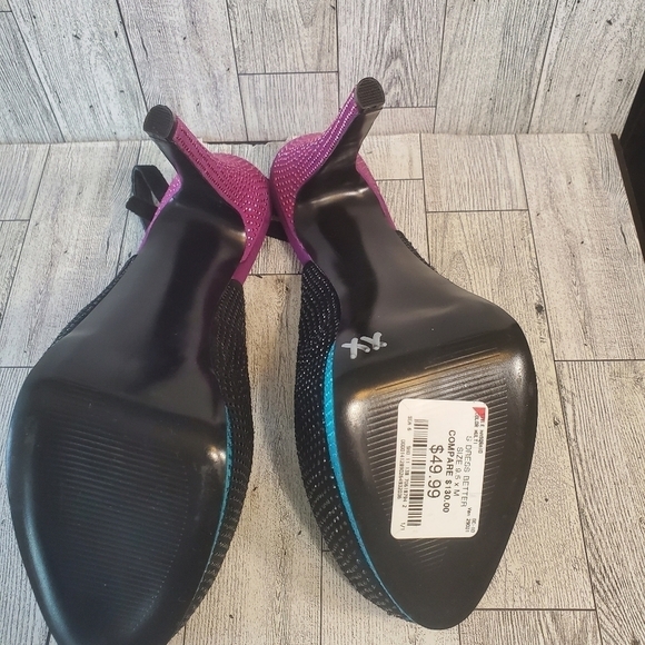 STEVE MADDEN Sexy Studded Peep-Toe Platform Slingback‎ Multi-Color Women 9.5 US. - Picture 7 of 12